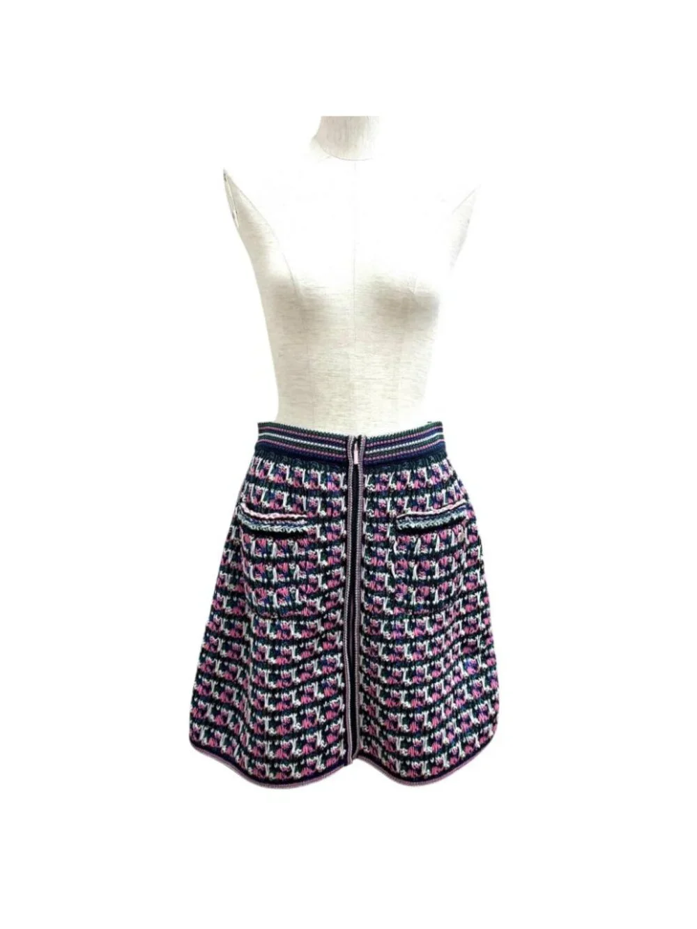 Chanel CC Logo All Pattern Zip Skirt